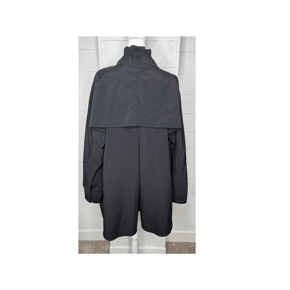 Athleta Advantage Poplin Jacket Ruffle Collar Black Size Large - Picture 2 of 8